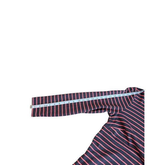 J. Jill Dress Pink Blue Striped Short Mock Neck Long Sleeve Casual Large - Picture 10 of 11